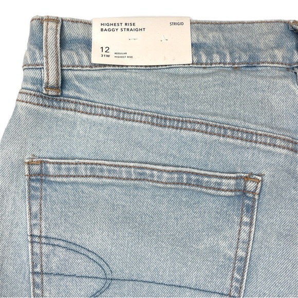 American Eagle Strigid Highest Rise Baggy Straight Jeans - Picture 12 of 16